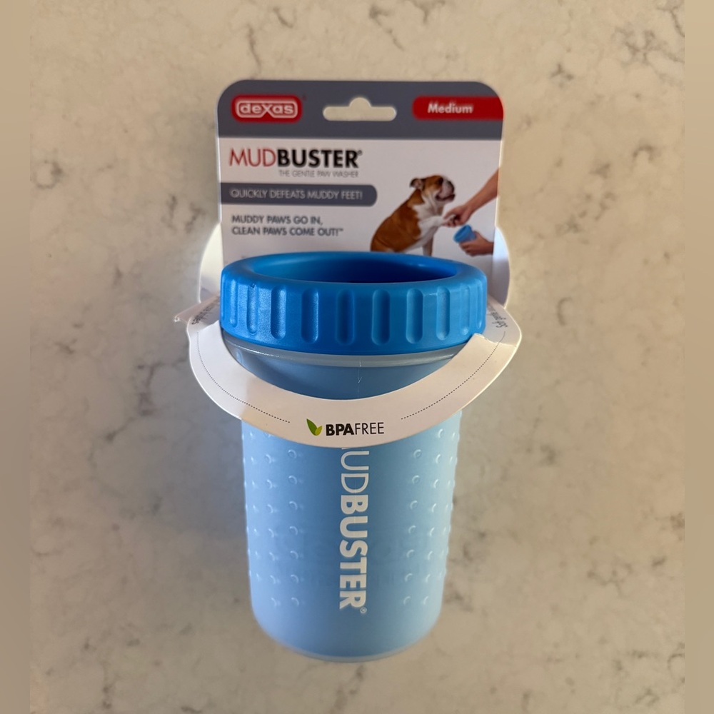 Dexas MudBuster Portable Dog Paw Cleaner, Pro Blue, Medium. NWT